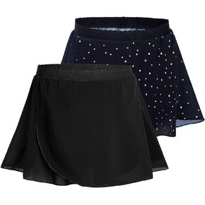 Nokecina الفتيات الباليه التفاف التنانير حجم 4t 5t 2 حزمة الأسود التألق توتو الأميرة Dancewear لفصل الرقص حفلة عيد ميلاد in Kuwait