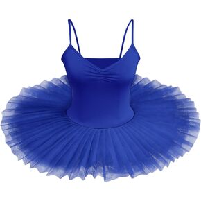 IBAKOM Ballet Leotard for Women Platter Tutu Swan Lake Ballerina Costume Dance Leotard Hard Organdy Pancake Tulle Tutu