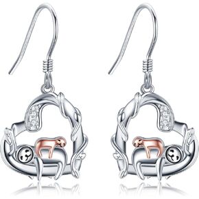 Hummingbird Black Cat Panda Cow Sloth Flamingo Mermaid Tail Butterfly 925 Sterling Silver Dangle Drop Earrings Cute Animal Jewelry Gifts for Women Girls in Kuwait