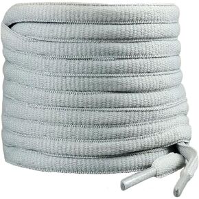 1 Pair Light Gray Oval Athletic Shoelaces 30 Colors 1/4" Half Round Shoe Laces for Sneakers Boots 140cm 55"inch