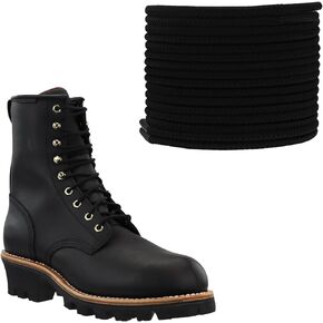 1/8"(3mm) Round Long Work Boots Laces, Heavy Duty Shoe Laces For Adults, Replacement Laces For Chippewa Logger Boot