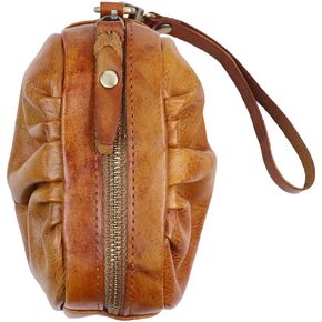 1 Pcs Genuine Leather Medieval Zipper Wristlet Purse, Wrist Bag,Hand Bag,Coin Organizer,Coin Purse, Change Holder,Large Capacity Card Holder, Leather Zipper Storage Bag for Men & Women
