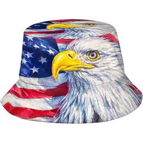 USA Flag Bucket Hat, American Flag Fisherman Hat Independence Day 4th of July Sun Hat Outdoor Cap for Men Women