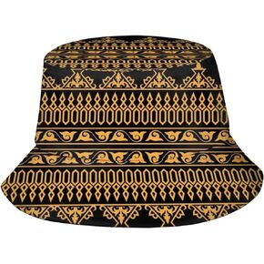Cute African Pattern Bucket Hat Beach Fisherman Hats for Women Men Summer Travel Bucket Beach Sun Hat