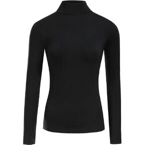 fintaps Womens Slim Fitted Mock Turtleneck Tops Long Sleeve Lightweight Workout Base Layer Shirts