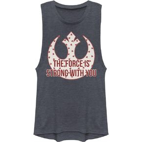 STAR WARS Girls Strong Heart Force Women's Muscle Tank