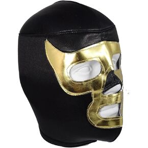 Gold Demon Adult Lucha Libre Wrestling Mask (pro-fit) Costume Wear - Black/Gold