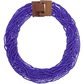 Fashion Multi Layer Strand Collar Colorful Chunky Necklace for Women Tropic Boho Style Necklace