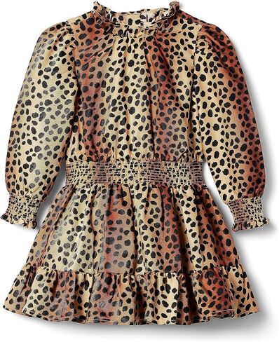 Janie and Jack Girl's Animal Print Satin Dress (Toddler/Little Kids/Big Kids) in Saudi Arabia