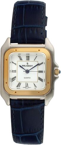 Peugeot Women Two-Tone Tank Shape Dress Watch with Designer Leather Wrist Band in Saudi Arabia
