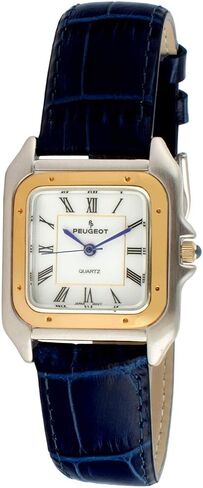 Peugeot Women Two-Tone Tank Shape Dress Watch with Designer Leather Wrist Band in Saudi Arabia