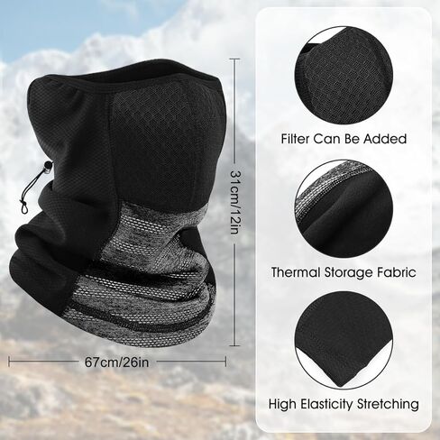 هاديونغ قناع وجه شتوي وقناع تزلج للرقبة - قناع بالاكلافا جيد التهوية للرجال والنساء لتدفئة الرقبة للطقس البارد - واقي مقاوم للرياح للتزلج والصيد والمشي لمسافات طويلة وركوب الدراجات in Kuwait