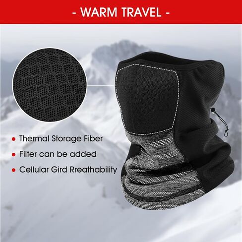 هاديونغ قناع وجه شتوي وقناع تزلج للرقبة - قناع بالاكلافا جيد التهوية للرجال والنساء لتدفئة الرقبة للطقس البارد - واقي مقاوم للرياح للتزلج والصيد والمشي لمسافات طويلة وركوب الدراجات in Kuwait
