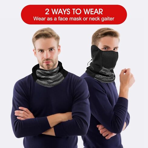هاديونغ قناع وجه شتوي وقناع تزلج للرقبة - قناع بالاكلافا جيد التهوية للرجال والنساء لتدفئة الرقبة للطقس البارد - واقي مقاوم للرياح للتزلج والصيد والمشي لمسافات طويلة وركوب الدراجات in Kuwait