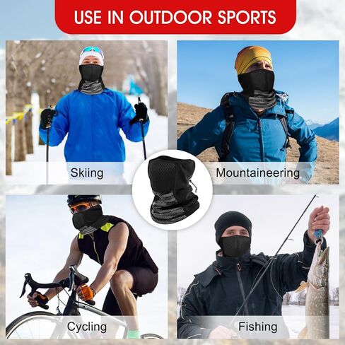 هاديونغ قناع وجه شتوي وقناع تزلج للرقبة - قناع بالاكلافا جيد التهوية للرجال والنساء لتدفئة الرقبة للطقس البارد - واقي مقاوم للرياح للتزلج والصيد والمشي لمسافات طويلة وركوب الدراجات in Kuwait