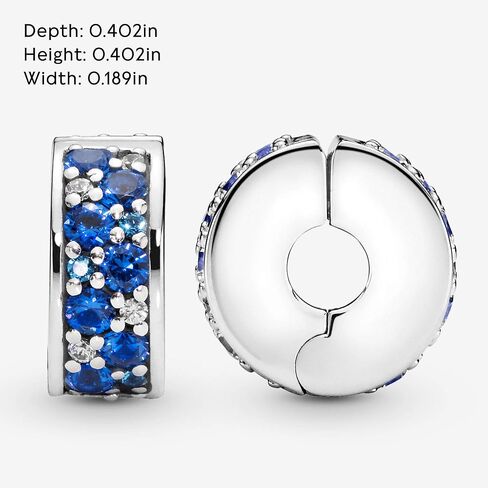 Pandora Blue Pavé Clip Charm Bracelet Charm Moments Bracelets - Stunning Women's Jewelry - Gift for Women - Made with Sterling Silver & Cubic Zirconia, With Gift Box in Saudi Arabia