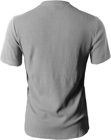 تي شيرت رجالي كاجوال من H2H بمقاس نحيف أساسي من Henley بأكمام قصيرة in Saudi Arabia