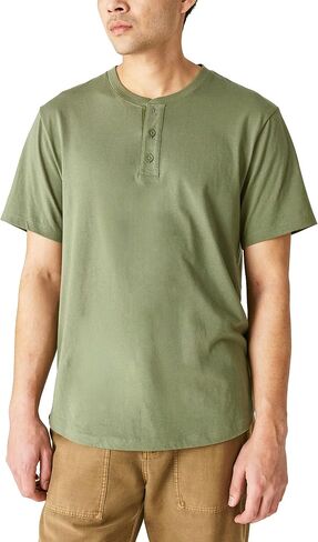 Lucky Brand Men's Short Sleeve Pima Henley in Saudi Arabia
