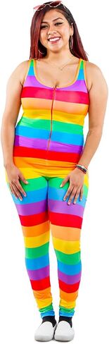 Tipsy Elves Women's Colorful Striped Rainbow Bodysuit - Rainbow Bodysuit Perfect for Pride and St. Paddy's in Saudi Arabia
