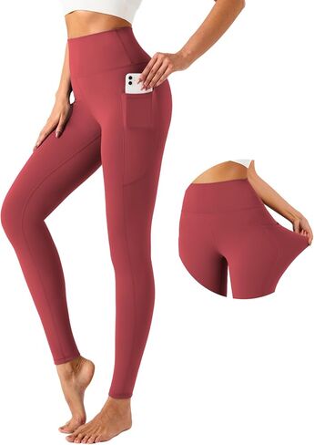 UNACOO Yoga Pants UPF 50+ Leggings for Women High Waisted Yoga Legging with Pockets Tummy Control Pant in Kuwait