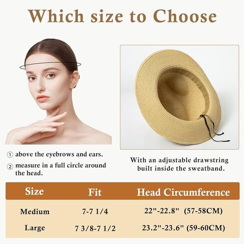 قبعة فيدورا من القش للجنسين للنساء والرجال، قبعة شاطئ قابلة للتعبئة بحافة واسعة قبعة بنما للأشعة فوق البنفسجية بعامل حماية من الأشعة فوق البنفسجية 50+ قبعة صيفية in Kuwait
