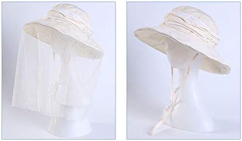 Wide Brim Sun UV Protection Sunhat with Mesh Veil Head Net Hat in Saudi Arabia