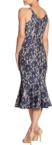 Dress the Population Women's Isabelle Plunging Spaghetti Strap Mermaid Fitted Midi Dress in Saudi Arabia