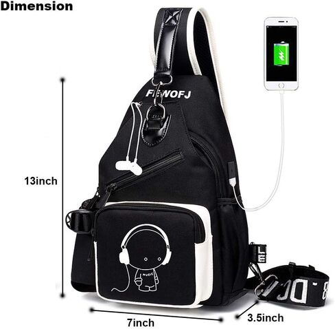 حقائب ظهر مدرسية مضيئة من FEWOFJ، حقيبة حبال صغيرة للأولاد، موسيقى سوداء in Kuwait