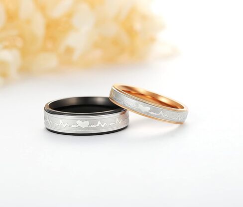 Global Jewelry Titanium Stainless Steel We Love Each Other Wedding Band Set Anniversary/engagement/promise/couple Ring Best Gift in Saudi Arabia
