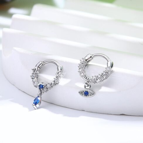 FINREZIO 16G Septum Rings Stainless Steel Dangle Septum Jewelry with Blue Plant Clear Moon Sun Daith Cartilage Helix Tragus Earrings Nose Rings Piercing Jewelry for Women in Kuwait
