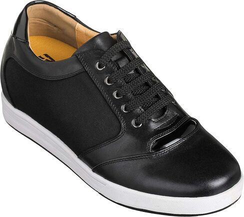 TOTO Men's Invisible Height Increasing Elevator Shoes - Leather/Mesh Lace-up Casual Fashion Sneakers - 3.2 Inches Taller in Saudi Arabia