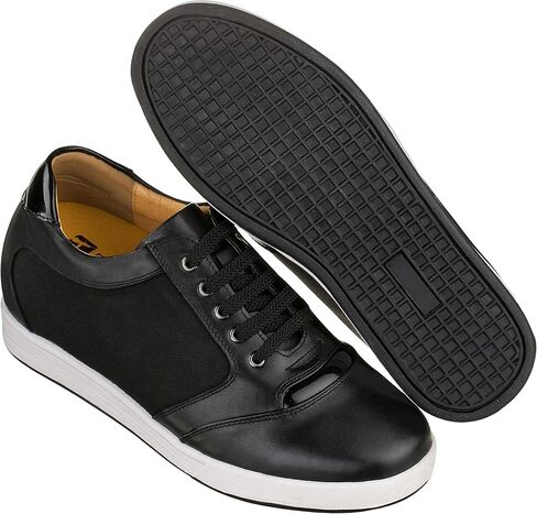 TOTO Men's Invisible Height Increasing Elevator Shoes - Leather/Mesh Lace-up Casual Fashion Sneakers - 3.2 Inches Taller in Saudi Arabia