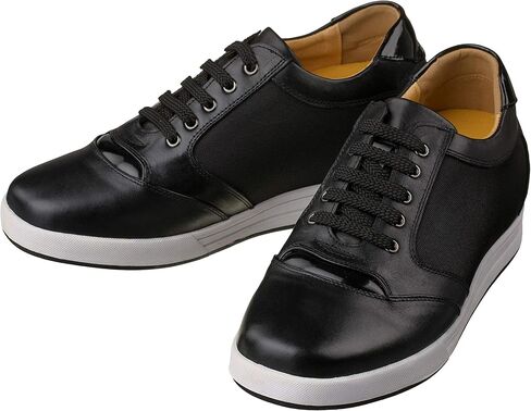 TOTO Men's Invisible Height Increasing Elevator Shoes - Leather/Mesh Lace-up Casual Fashion Sneakers - 3.2 Inches Taller in Saudi Arabia