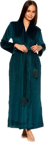 أردية TAHARI النسائية طويلة - رداء حمام قطيفة مع ربطة عنق شرابة - أرواب نسائية أنيقة - رداء هدايا للنساء in Kuwait