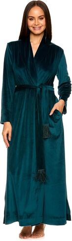 أردية TAHARI النسائية طويلة - رداء حمام قطيفة مع ربطة عنق شرابة - أرواب نسائية أنيقة - رداء هدايا للنساء in Kuwait