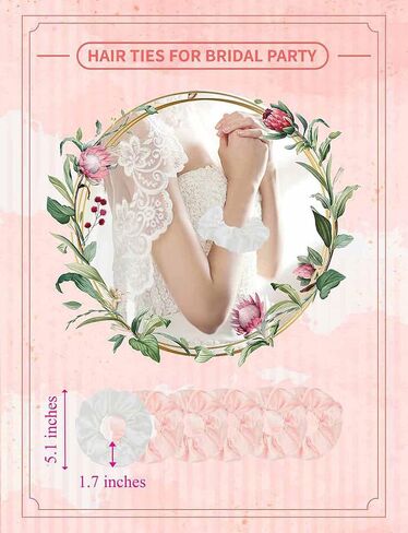 EPLAZA 6 Pcs Bride Bridesmaid Robes for Wedding Party Women Silky Robe with Eye Mask, Bride Sash, Bridal Veil and Hair Ties in Saudi Arabia