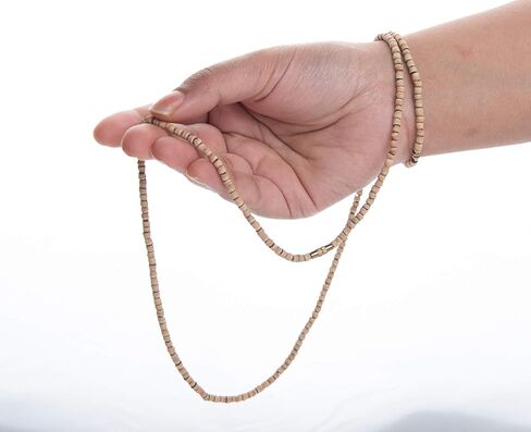 ووندر كير - مسبحة رودراكشا النيبالية الأصلية ذات الوجه الواحد من خرز موخي رودراكشا الديني الطبيعي in Kuwait