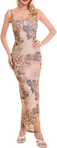 Tsnbre Women Sexy Spaghetti Strap Sleeveless Maxi Dress Backless Bodycon Long Dresses Elegant Club Party Formal Dress in Saudi Arabia