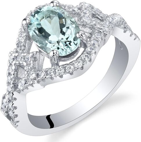 PEORA 925 Sterling Silver Lace Ring for Women Various Gemstones Oval Shape Sizes 5 to 9 in Saudi Arabia