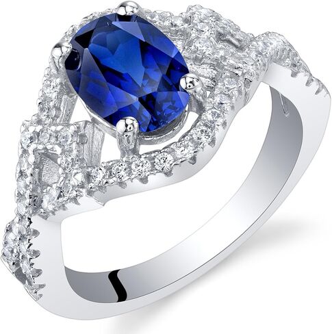 PEORA 925 Sterling Silver Lace Ring for Women Various Gemstones Oval Shape Sizes 5 to 9 in Saudi Arabia