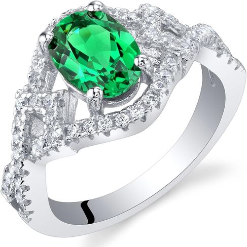 PEORA 925 Sterling Silver Lace Ring for Women Various Gemstones Oval Shape Sizes 5 to 9 in Saudi Arabia