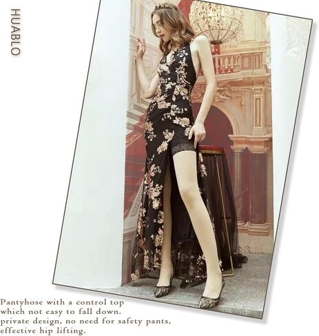 huablo]Control Top Tights Pantyhose، جوارب طويلة شفافة للنساء، جوارب طويلة، سراويل السلامة الجوارب 7P-AQKu-01 in Kuwait