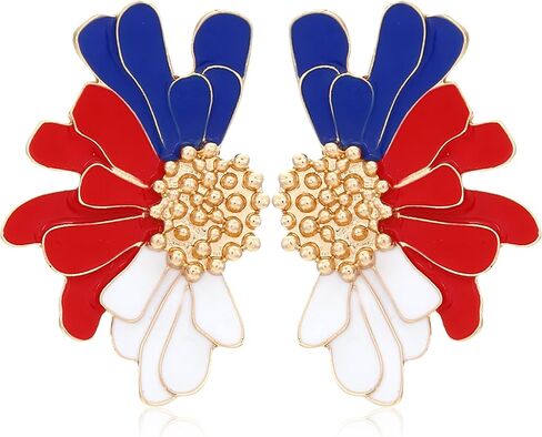 Elegant Bohemian Big Flower Earrings Chic Petal Statement Earrings For Women Girls Vintage Large Flower Earrings For Women Girls in Kuwait