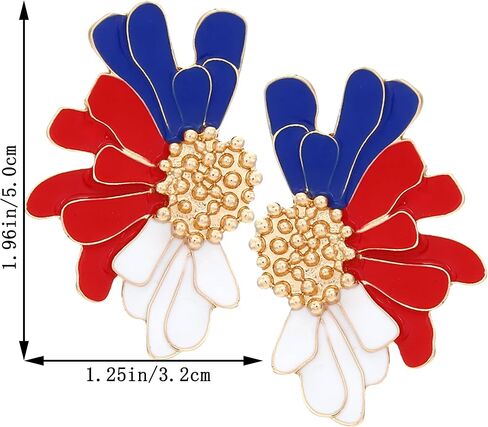 Elegant Bohemian Big Flower Earrings Chic Petal Statement Earrings For Women Girls Vintage Large Flower Earrings For Women Girls in Kuwait
