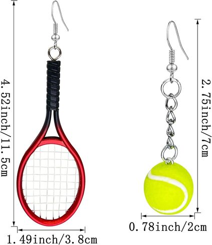 CWVHQ Tennis Racket Earrings Tennis Dangle Earrings Sport Jewelry Gifts for Women Girl Tennis Lover in Saudi Arabia