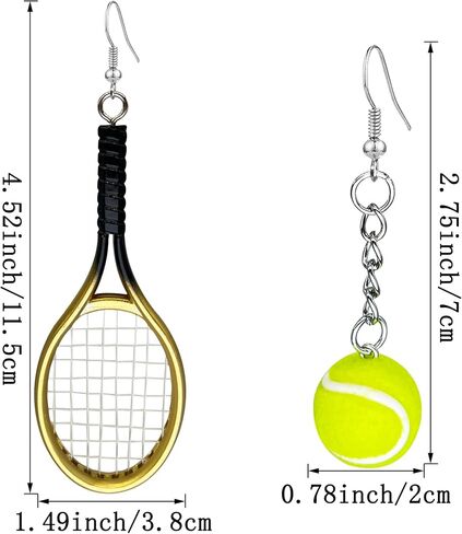 CWVHQ Tennis Racket Earrings Tennis Dangle Earrings Sport Jewelry Gifts for Women Girl Tennis Lover in Saudi Arabia