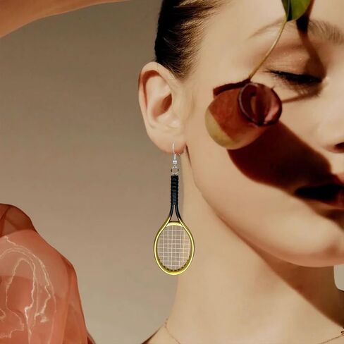 CWVHQ Tennis Racket Earrings Tennis Dangle Earrings Sport Jewelry Gifts for Women Girl Tennis Lover in Saudi Arabia