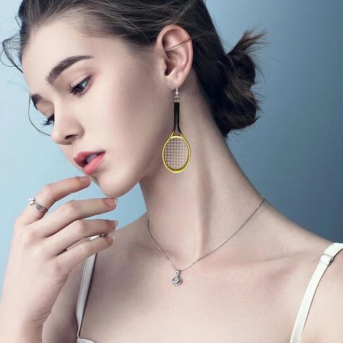 CWVHQ Tennis Racket Earrings Tennis Dangle Earrings Sport Jewelry Gifts for Women Girl Tennis Lover in Saudi Arabia