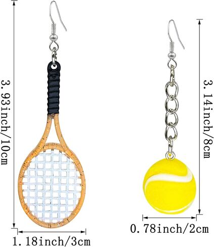 CWVHQ Tennis Racket Earrings Tennis Dangle Earrings Sport Jewelry Gifts for Women Girl Tennis Lover in Saudi Arabia