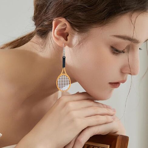 CWVHQ Tennis Racket Earrings Tennis Dangle Earrings Sport Jewelry Gifts for Women Girl Tennis Lover in Saudi Arabia